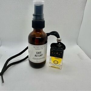 Wicks + Nola Candle Company Cafe Au Lait Room Spray Car Air Freshener